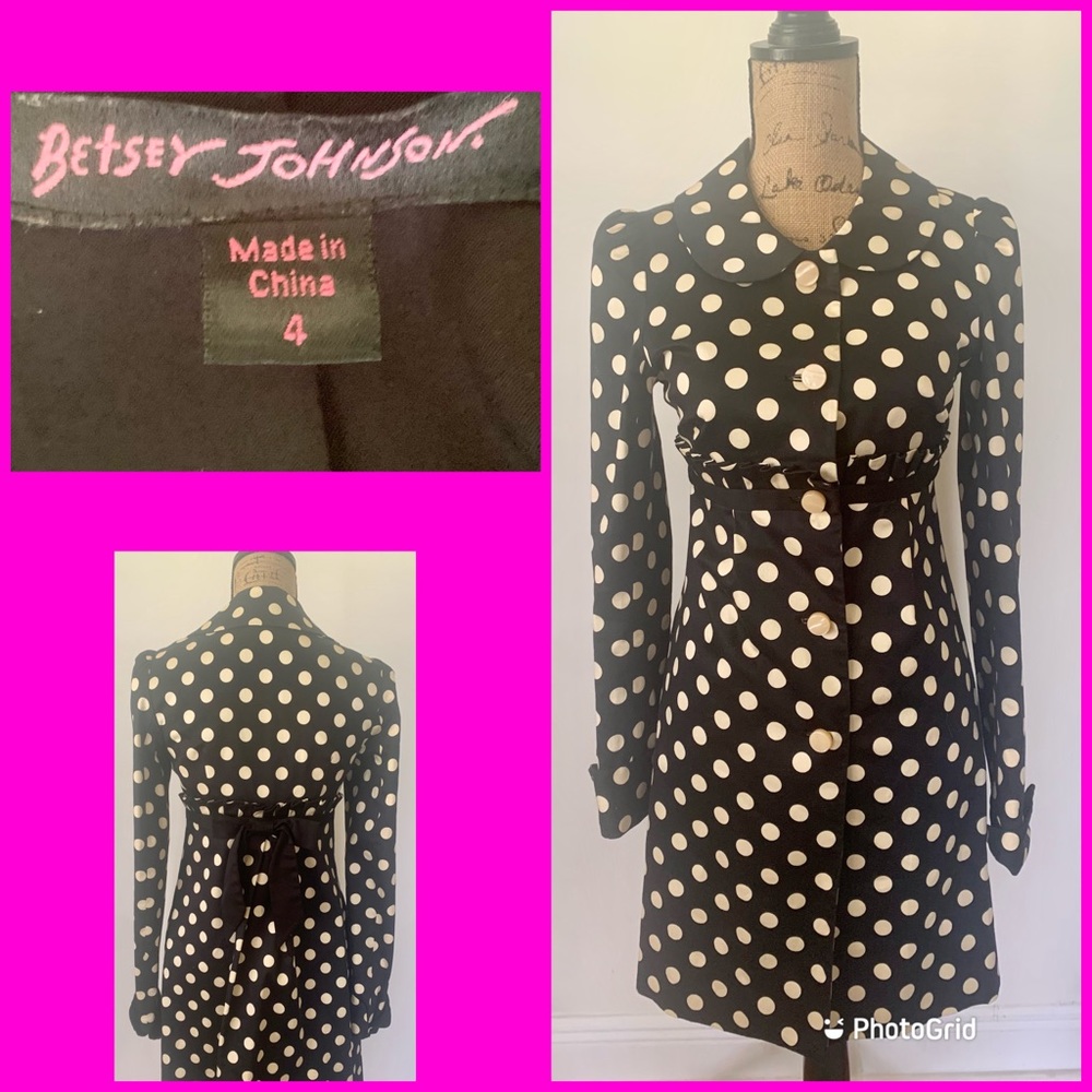 Betsey Johnson Polka Dot Babydoll Jacket Retro